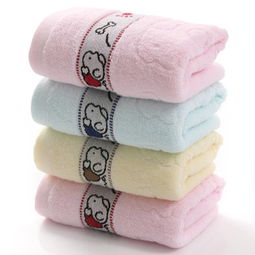 廠家直銷32股素色提花卡通小狗純棉毛巾，歡迎批發選購